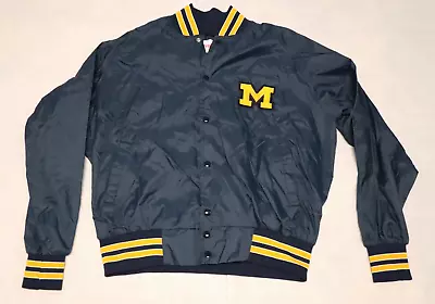 VINTAGE RYDER Mens Blue Satin Varsity Letter M Jacket Size L (USA) • $49.99