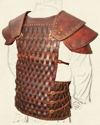 Celtic Breastplate Reenactment Costume Medieval Viking Leather Woven Jacket • $189