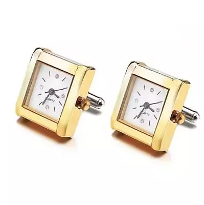 Working Gold Square Clock Watch Cufflinks From Charles William UK • £39.99