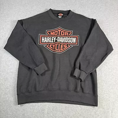 Harley Davidson Sweater Mens Large VTG Faded Double Sided 1990 H-D Michigan 90's • $49.95
