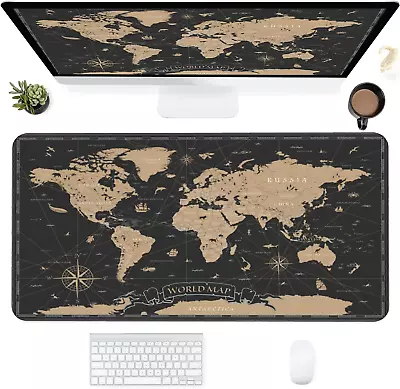 Desk MatVintage World Map Extended Gaming Mouse Pad For Office Work & GameComp • $28.74