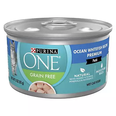 Purina ONE Pate Wet Cat Food Natural Grain Free Oceanwhite Fish 3 Oz Can 24 Pack • $28.92