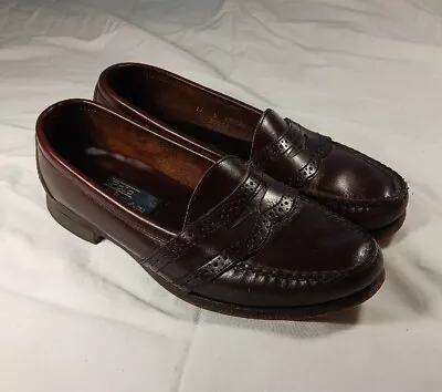 Polo Ralph Lauren Brogue Penny Loafer Rider Shoes Brown Men's Size 11 D • $44.99