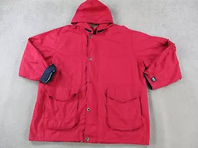 Pacific Trail Jacket Womens Extra Large Red Hooded Parka Wind Rain Full Zip Snap • $19.99