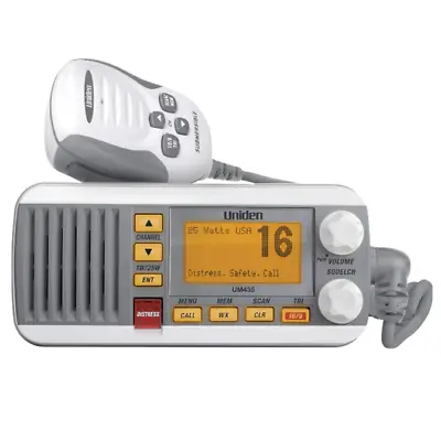 Uniden UM435 Fixed Mount Submersible DSC VHF Marine Radio W/ Weather - White • $145