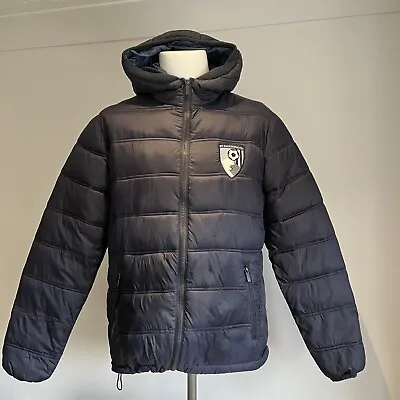 AFC Bournemouth Official Navy Dark Blue Football Hooded Coat Puffer Jacket Small • £19.99