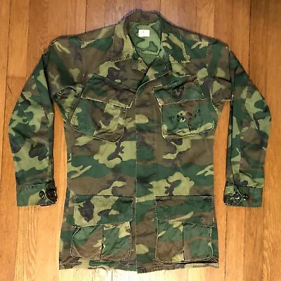 Vietnam Era US Marine Corps USMC ERDL Camo Ripstop Jungle Fatigue Shirt XSML-REG • $118