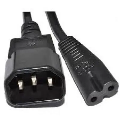 Power Extension Cable IEC C14 Male Plug To IEC C7 Female Socket 2m 2 Metres • £4.89