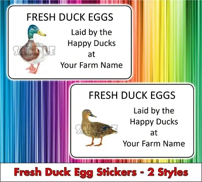 65 X Personalised Duck Egg Box Carton Labels Small Free Range Stickers • £2.29