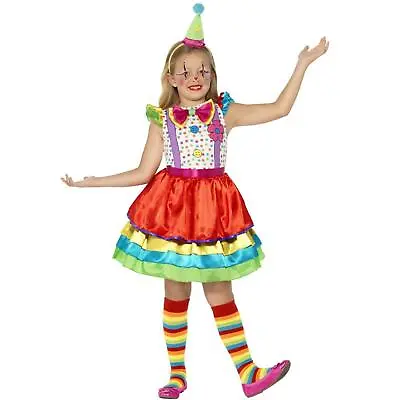 Girls Kids Deluxe Circus Clown Fancy Dress Costume Outfit Halloween  • £15.90