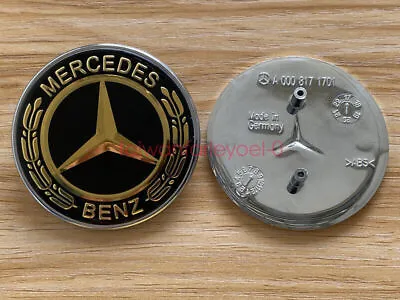 For Mercedes Benz Clk Cls E Ml Gl Front Hood Badge Gold Black Emblem A2078170316 • $23.91