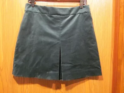 J. Crew Women's Green Velvet Pleated Mini Skirt SIZE 10 • $19.99