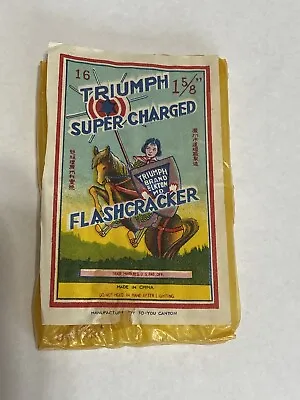 Vtg Label Triumph Super Charged Fire Cracker Empty Package Yellow Cello China • $249.11