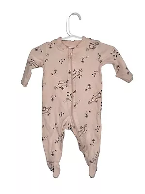 ANKO Baby Girl Newborn Zip Bunny Rabbit Cotton Pink Romper One Piece Size 0000 • $15