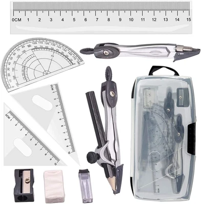 £3.60 • Buy Drafting Compass Set 10Pcs School Maths Protractor Set Rulers For Student Maths 