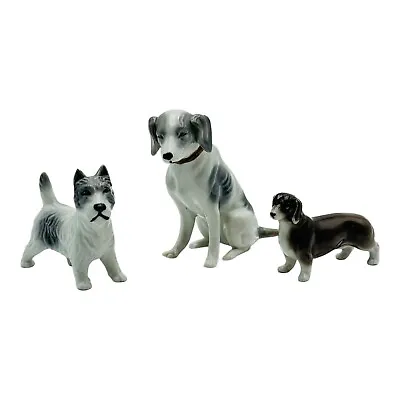 Made In Occupied Japan Dog Porcelain Figurines Terrier Hound Dashshund 1960 MCM • $49.95