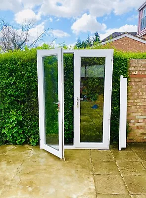 UPVC PVC External Doors Double Glazed French Patio Doors *Excellent* • £170