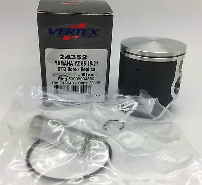 Yamaha YZ65 Vertex Piston Kit Single Ring Pin Clips 2018-22 Size D 43.48mm 24352 • $118.31