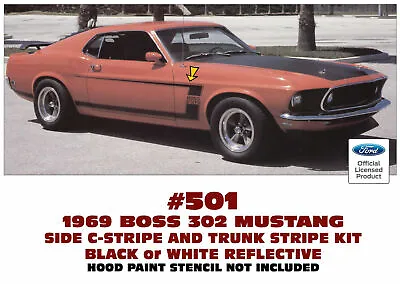 Ge-501 1969 Boss 302 Mustang - Stripe C-stripe Kit - Reflective • $166.23