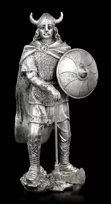 Tin Viking Figure With Round Shield - Veronese Knight Pirate Warrior Deco Statue • £49.61