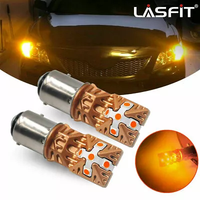 Lasfit Amber Yellow LED Front Turn Signal DRL Parking Light Bulbs 1157 7528 2PCS • $15.99