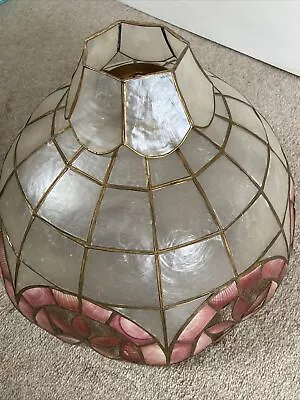 Retro Capiz Shell Large Ceiling Pendant Shade Tiffany Style • £16