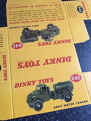 £3.50 • Buy DINKY TOYS Reproduction Box For 643 Army Water Tanker Repro Military Army