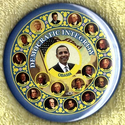 2012 Barack Obama 3 /  Democratic Integrity  Presidential Campaign Button(Pin07) • $3.25