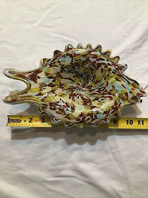 Vintage Murano Fratelli Toso Fish Glass Gold Multicolor Leaf Swirl Fish • $35