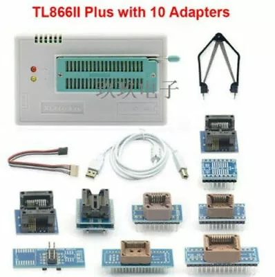 XGecu TL866II PLUS Programmer 10 Adapters For SPI Flash NAND EPROM MCU PIC AVR  • $94.52