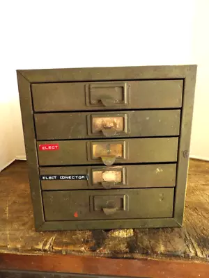 Vintage 4 Drawer Metal Storage Cabinet Organizer Small Parts Workshop Garage • $75