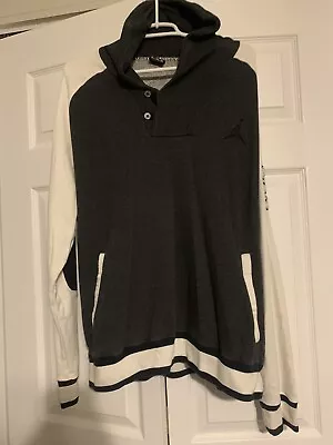 Vintage Jordan Brand Pull Over Sweater With Elbow Patches High Collar #23 XL • $30