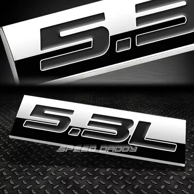 Metal Emblem Car Bumper Trunk Fender Decal Logo Badge Chrome Black 5.3l 5.3 L • $5.25