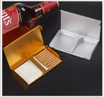 Cigarettes Ultra-thin Stainless Steel Metal Box Case For 100's Cigarettes Holder • $6.99