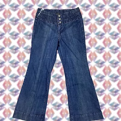 VTG Z. Cavaricci Jeans Super Flared Baggy Y2K High Rise Wide Leg Dark Wash 90s • $29.78