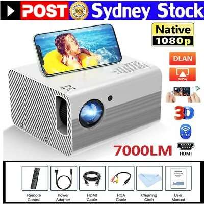 $207.33 • Buy 7000  Lumens 1080P HD Android Bluetooth Projector 4k WiFi Home Theatre Cinema AU