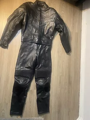 Top Gear #1 Racing By4  Star Motorcycle Black Leather Padded Riding Suit Medium • $350