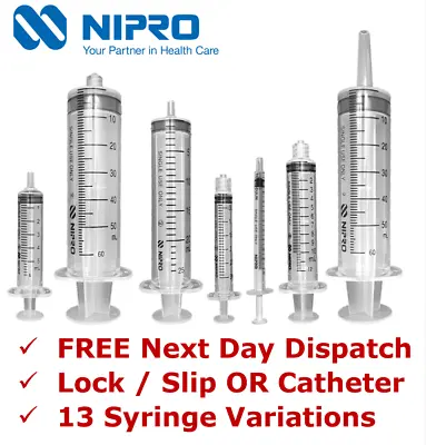 $33.95 • Buy NIPRO SYRINGE - Slip Tip / Luer Lock / Catheter ALL SIZES - Measuring Syringes