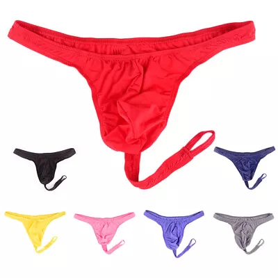 Men C-Straps O-Ring Bulge Pouch Bikini Briefs Low Rise G-String Thong Underwear‹ • $3.28