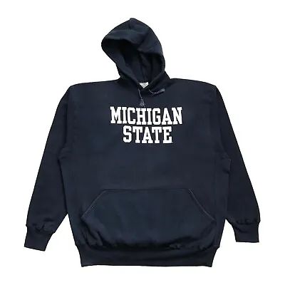 Vintage Michigan State Spartans Hoodie 2xl Xxl Blue Msu Sweatshirt Pullover Usa • $39.99