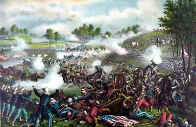 1889 The Battle Of Bull Run Civil War Vintage Art Print 11  X 17  Reproduction • $16.56