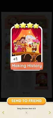 Making History - Monopoly GO! 4⭐ Sticker (Read Description) Instant Delivery • $6.99