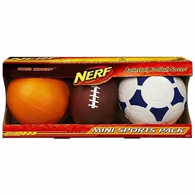 NERF Pro Shop MINI SPORTS PACK Soft Foam Basketball Football Soccer NEW SEALED • $24.99