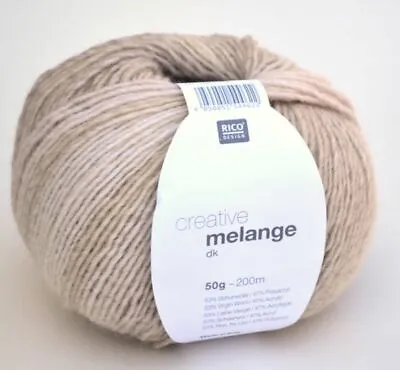 £5.20 • Buy Rico Knitting Wool Melange DK Double Merino Crochet Yarn Machine Washable 8 Ply