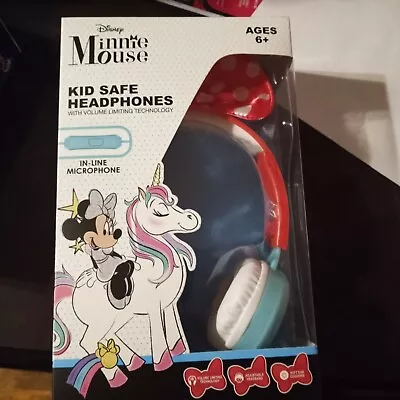 Minnie Mouse Unicorn Kid Safe Headphones W/ Volume Limiting NEW 2020 • $15
