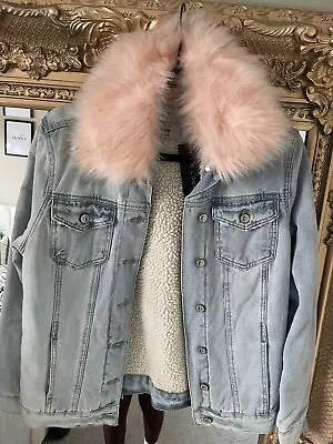 Faux Sheepskin Denim Jacket • £15