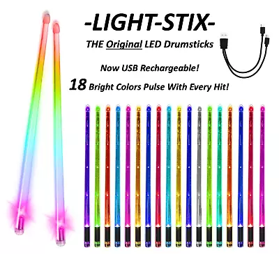 Color Changing LED Drum Sticks Light Up USB NEW Now USB Rechargeable! • $16.75