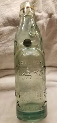 Mineral Water E. L. Newsome's Ltd. Blackpool Codd Bottle W/ Eagle Blue Marble • $49.99