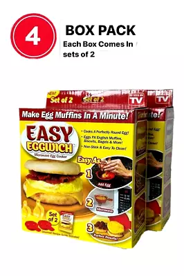 4-PACK - Easy Eggwich Microwave Egg Cooker 'n Muffin Egg Sandwich Breakfast Pan • $13.80