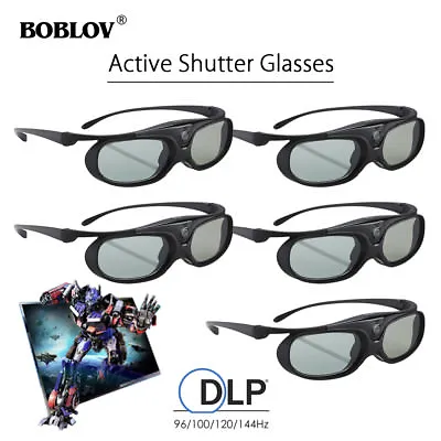 5x 3D Active Shutter 3D Glasses DLP-Link USB Rechargable For BenQ Acer Sony DELL • £67.19